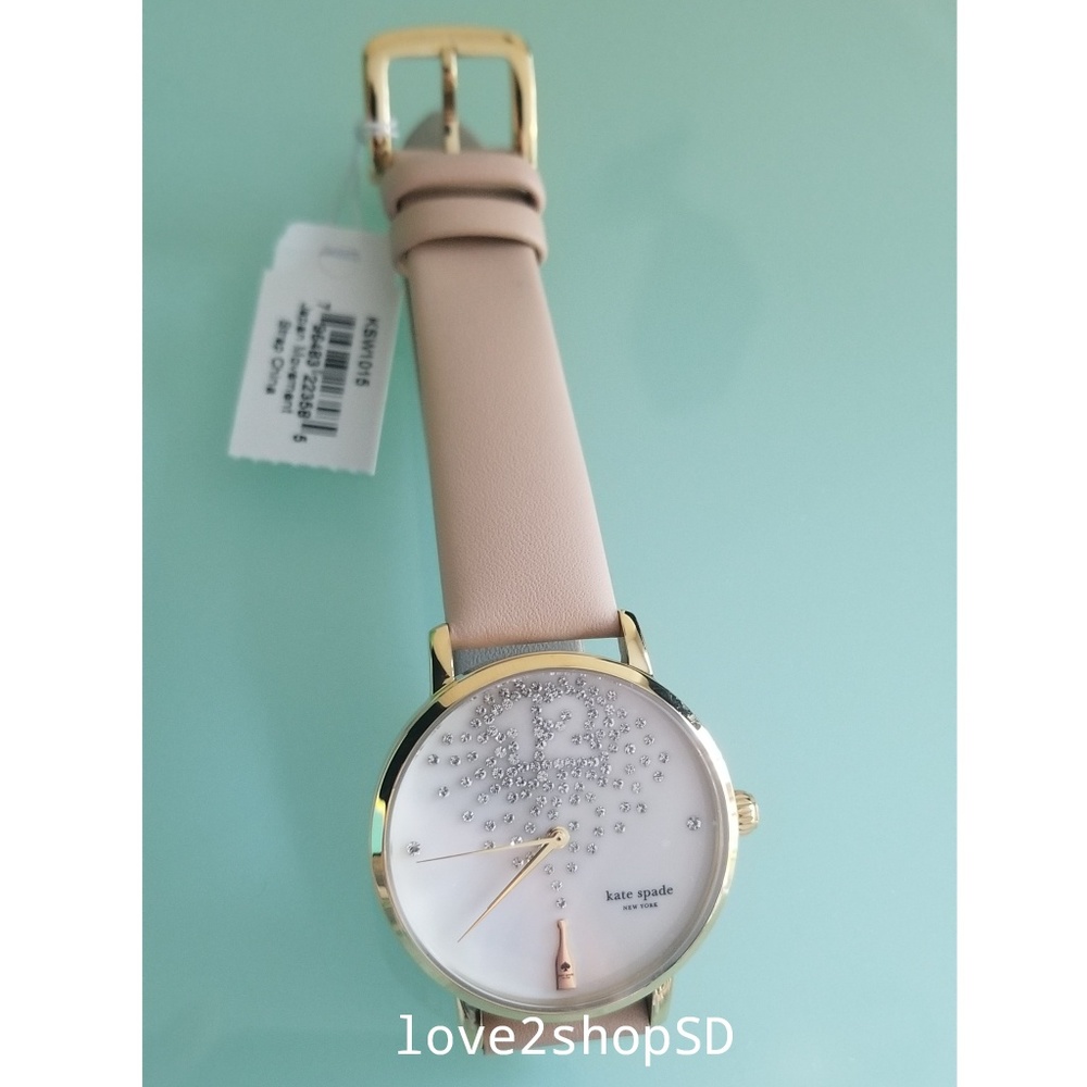 Kate Spade New Metro Leather Strap Watch Champagne at Midnight NWT - Picture 7 of 8
